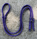 Braided Adjustable Single Knot Pony Rein, Purple