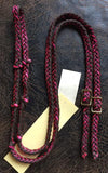 Martha Josey Super Knot Barrel Racing Rein Brown/Hot Pink