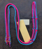 Martha Josey Super Knot Barrel Racing Rein Hot Pink/Purple/Turquoise