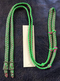 Martha Josey Super Knot Barrel Racing Rein Lime/Hot Pink