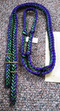 Martha Josey Super Knot Barrel Racing Rein Purple/Lime/Black