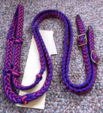 Martha Josey Super Knot Barrel Racing Rein Purple/Orange