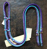 Martha Josey Super Knot Barrel Racing Rein Purple/Pink/Turquoise