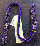Martha Josey Super Knot Barrel Racing Rein Purple/Yellow