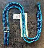Martha Josey Super Knot Barrel Racing Rein Turquoise/Purple/Black