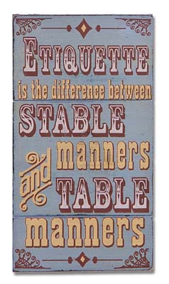 Montana Silversmiths Magnetic Wooden Sign Etiquette