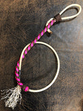 Deluxe Lariat Rope Braided Over & Under Whip Hot Pink/Brown