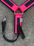 Pony Nylon Breast Collar, Hot Pink and Black