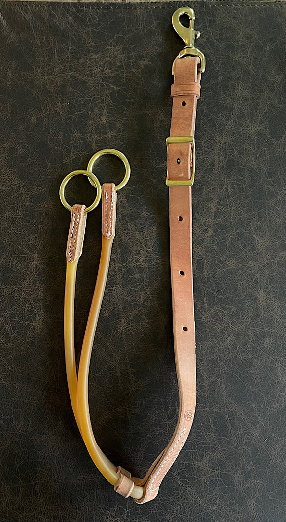 Training Fork Harness Leather with Surgical Tube martingale