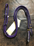 Martha Josey Super Knot Barrel Racing Rein Purple/Black/Gray