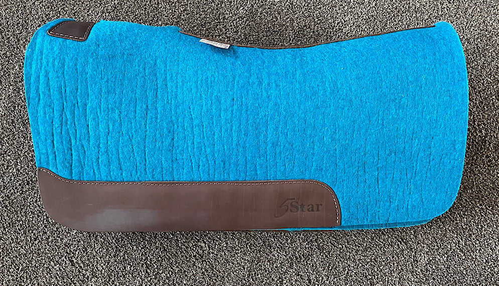 Star Saddle Pad Turquoise 7/8 inch Brown wear leathers 30x28
