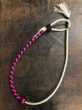 Deluxe Lariat Rope Braided Over & Under Whip Hot Pink/Black