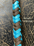 Braided Nylon & Leather Hand Quirts for Horses - 12 colors available