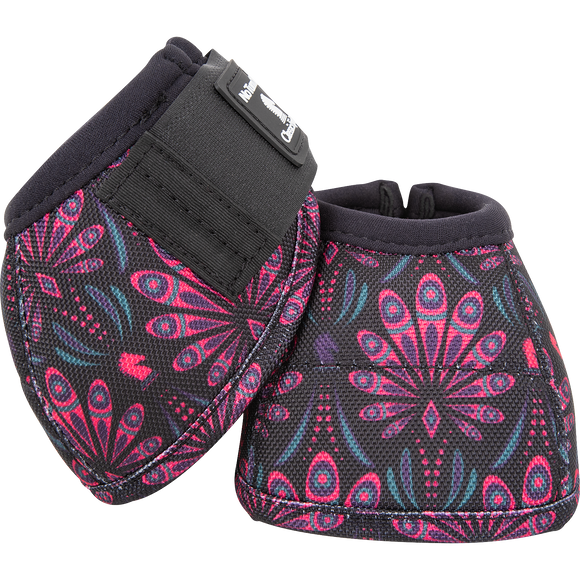 Classic Equine Designer No Turn Dyno Bell Boots - Peacock