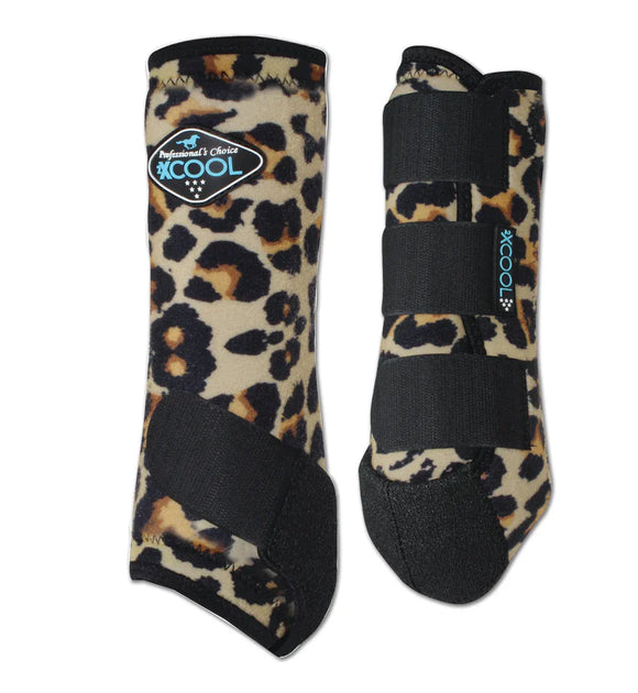 Professionals Choice 2XCool Sports Medicine Boots Front, Large, Cheetah