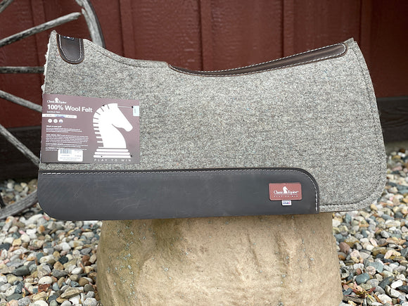 Classic Equine 100% Wool Felt Top Fleece Bottom Saddle Pad 1/2 inch thick, 30x32