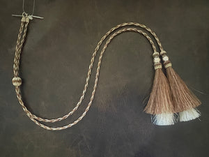 Horse hair Stampede String with Pins and Silver Balls for Cowboy Hats
