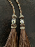 Horse hair Stampede String with Pins and Silver Balls for Cowboy Hats