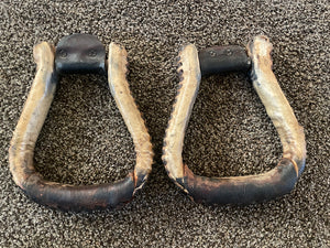 Used Rawhide Wrapped Stirrups