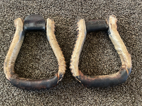 Used Rawhide Wrapped Stirrups