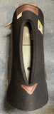 5 Star Treeless Saddle Pad Black 7/8 inch Brown wear leathers 38x28, Open Spine