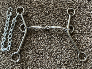 William Crutcher Lift bit with 8 inch shank and smooth snaffle mouth