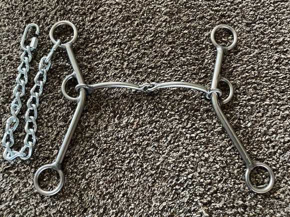 William Crutcher Lift bit with 8 inch shank and smooth snaffle mouth