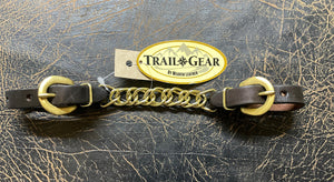 Trail Gear 4 inch Flat Link Curb Strap for horses Brass collection