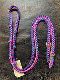 Martha Josey Super Knot Barrel Racing Rein Purple Turquoise Hot Pink