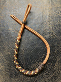 Braided Nylon & Leather Hand Quirt Brown Rust Tan