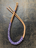 Braided Nylon & Leather Hand Quirt Purple Camo