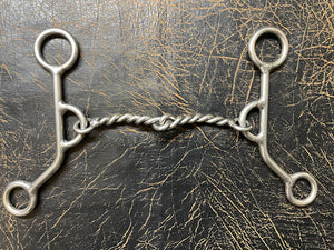 L&W Lift Bit 185-15 Reverse Gag Large Twisted Wire Snaffle 7 inch shank
