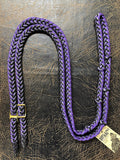 Martha Josey Super Knot Barrel Racing Rein Black/Silver/Purple