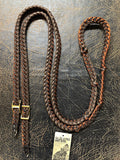 Martha Josey Super Knot Barrel Racing Rein Brown/Black/Rust