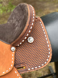 12.5 inch Pro Rider Saddle dark oil buck stitching
