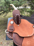 12.5 inch Pro Rider Saddle dark oil buck stitching