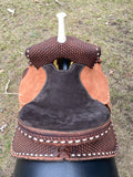 12.5 inch Pro Rider Saddle dark oil buck stitching