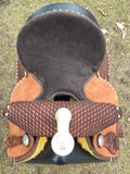 12.5 inch Pro Rider Saddle dark oil buck stitching