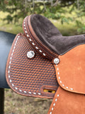 12.5 inch Pro Rider Saddle dark oil buck stitching