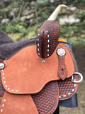 12.5 inch Pro Rider Saddle dark oil buck stitching