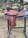15 inch Pro Rider Saddle with spray buff finish Leather horn