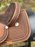 15 inch Pro Rider Saddle with spray buff finish Leather horn