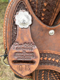 15 inch Pro Rider Saddle with spray buff finish Leather horn