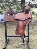 15 inch Pro Rider Saddle with spray buff finish Leather horn