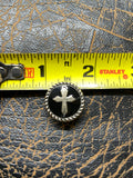 Black Epoxy Silver Cross Concho, 3/4"