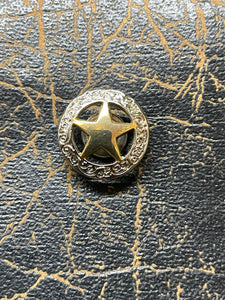 Texas Star 3/4" Gold & Silver Western Engraved Concho
