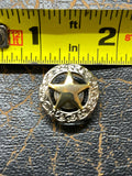 Texas Star 3/4" Gold & Silver Western Engraved Concho