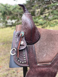 Used 14.5 inch Circle Y Tammy Fischer Wide Fit Remuda Signature Treeless Barrel Saddle 1317