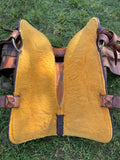 Used 16 inch Billy Cook Half Breed Barrel Saddle model 2010 with matching breastcollar and rear cinch