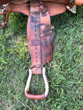 Used 16 inch Billy Cook Half Breed Barrel Saddle model 2010 with matching breastcollar and rear cinch